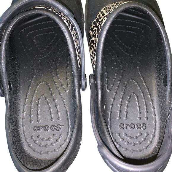 Crocs Women's Size 6 Bayaband Clog Black Leopard Print Design Everyday Sandal - Picture 7 of 10